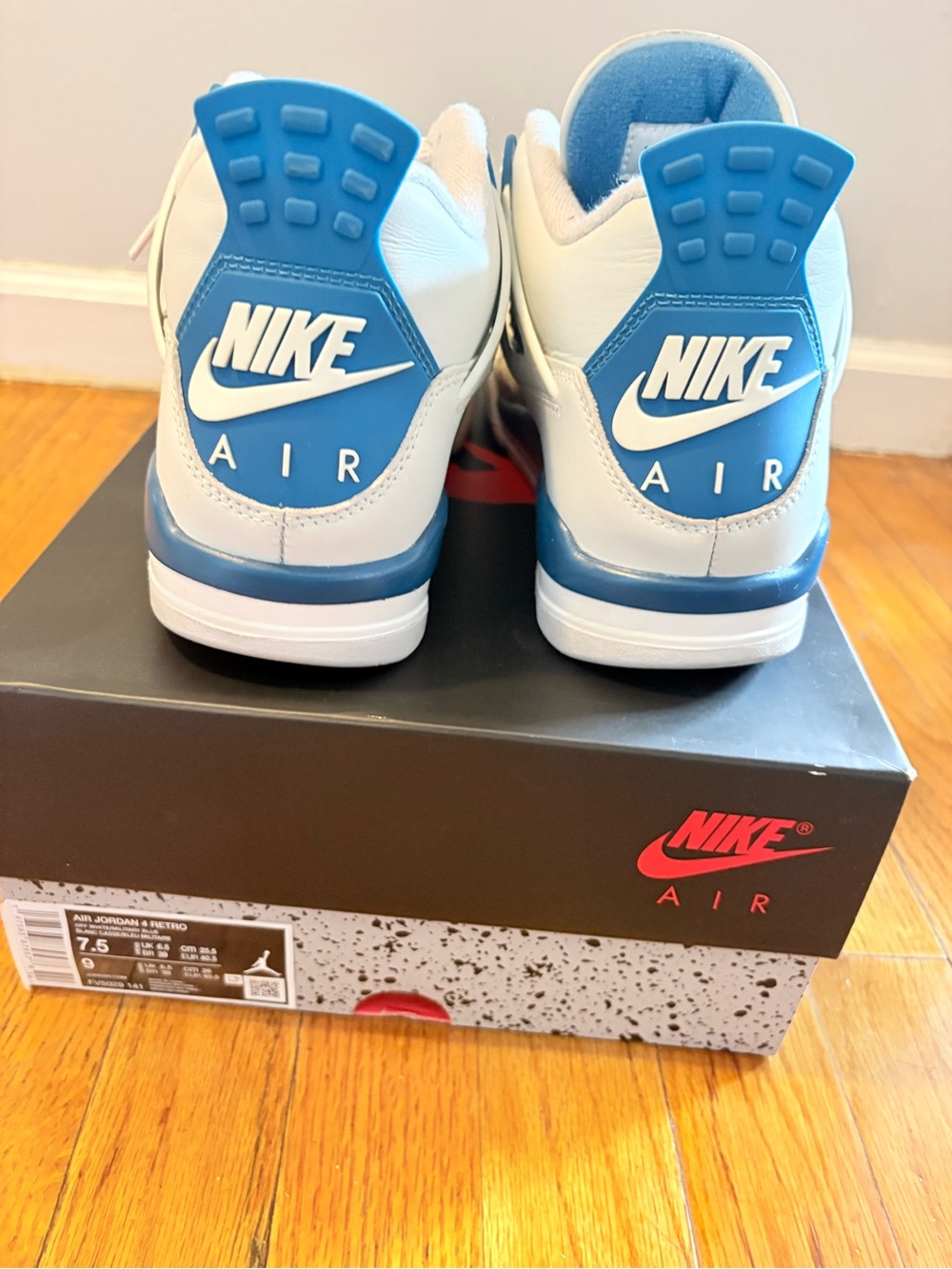 Jordan Retro Sneakers in White and Blue
